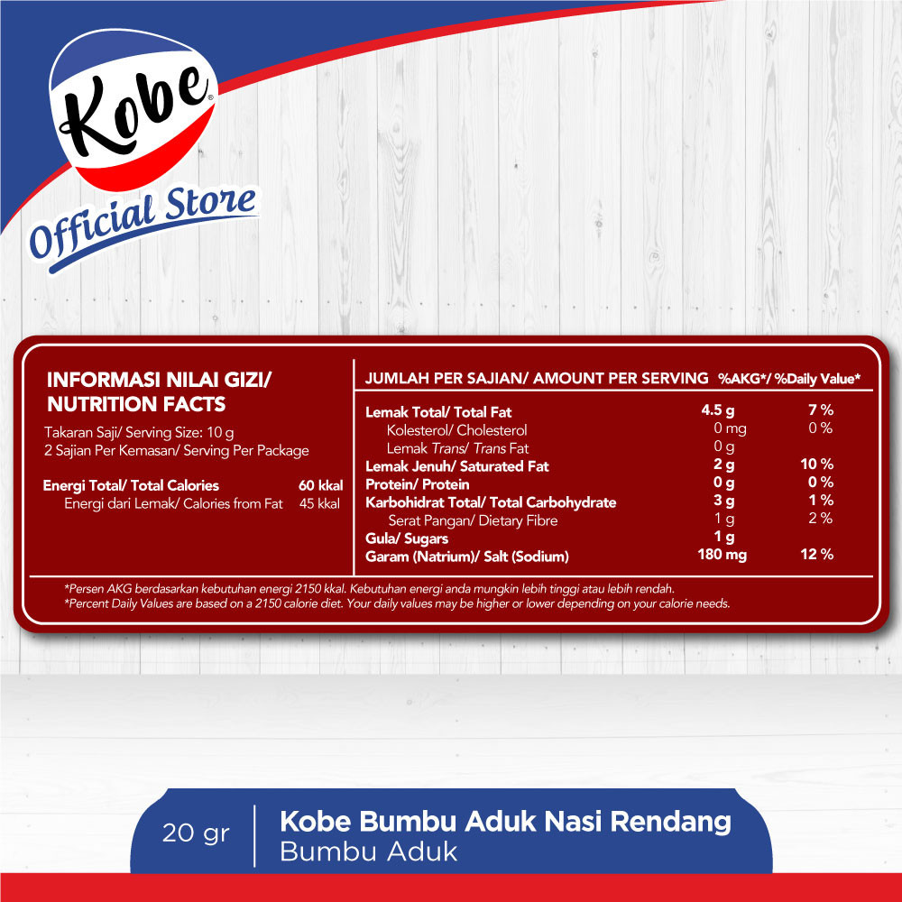 Kobe Boga Utama Kobe Bumbu Aduk Rendang 