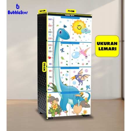 Bubble Star Lemari Pakaian Plastik Motif 4 Susun 3