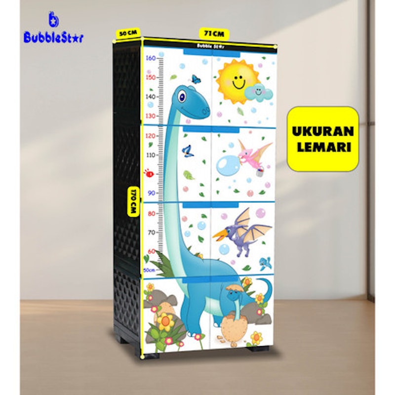 Bubble Star Lemari Pakaian Plastik Motif 4 Susun 3