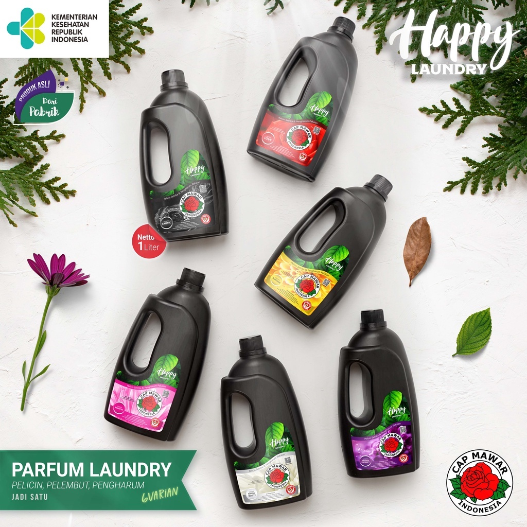 Cap Mawar Indonesia Happy Laundry Pelicin Setrika & Pengharum Pakaian 