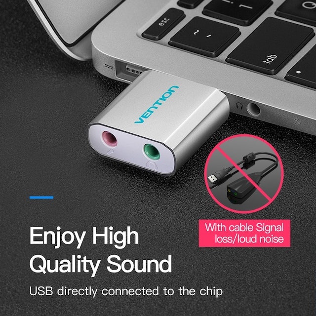 Sound Card Converter USB To 3.5mm Audio Splitter  2
