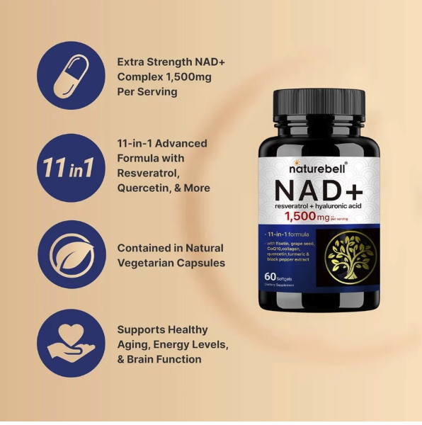  NatureBell NAD+ Resveratrol + Hyaluronic Acid 1500mg 