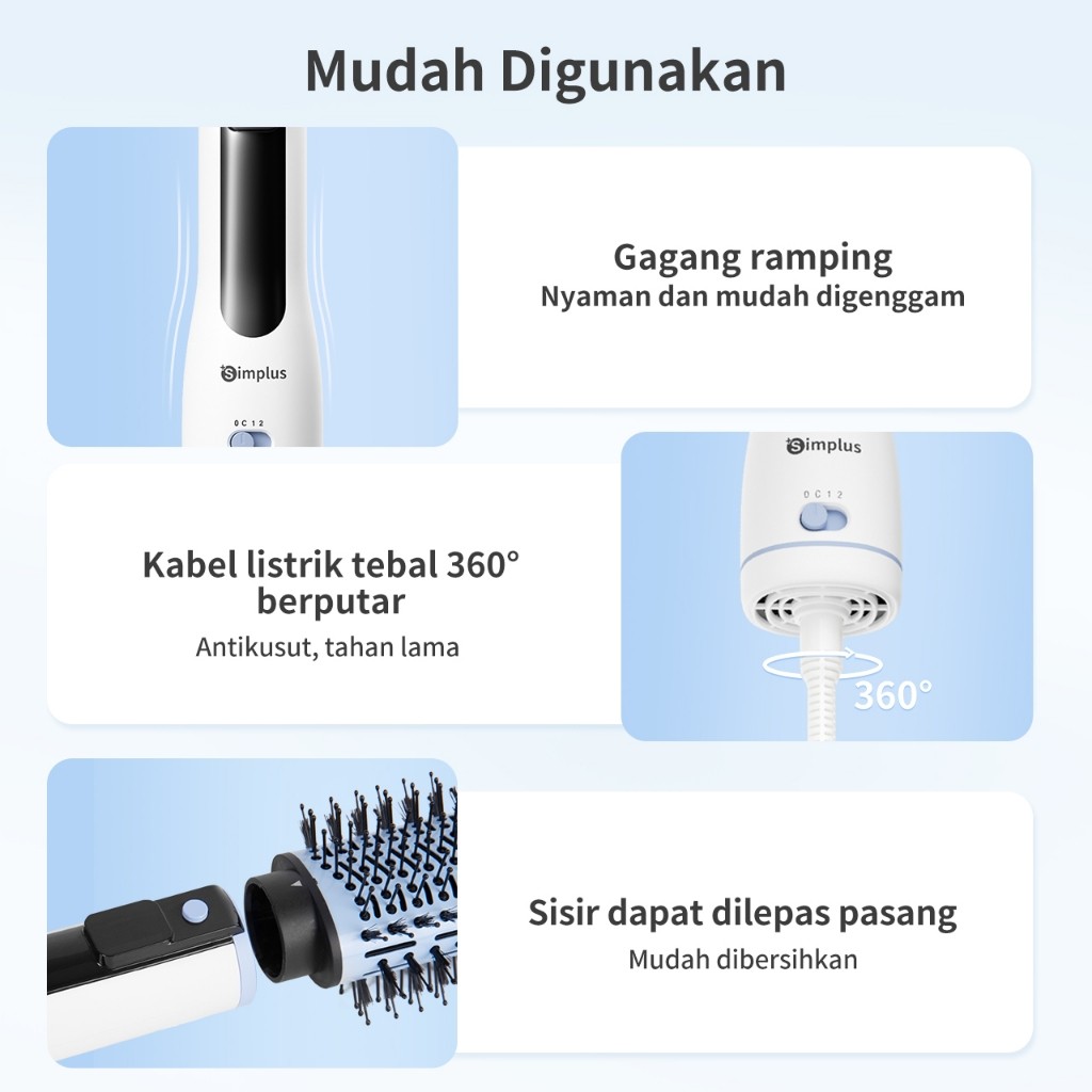 Simplus Sisir Angin 4 in 1 Multifungsi