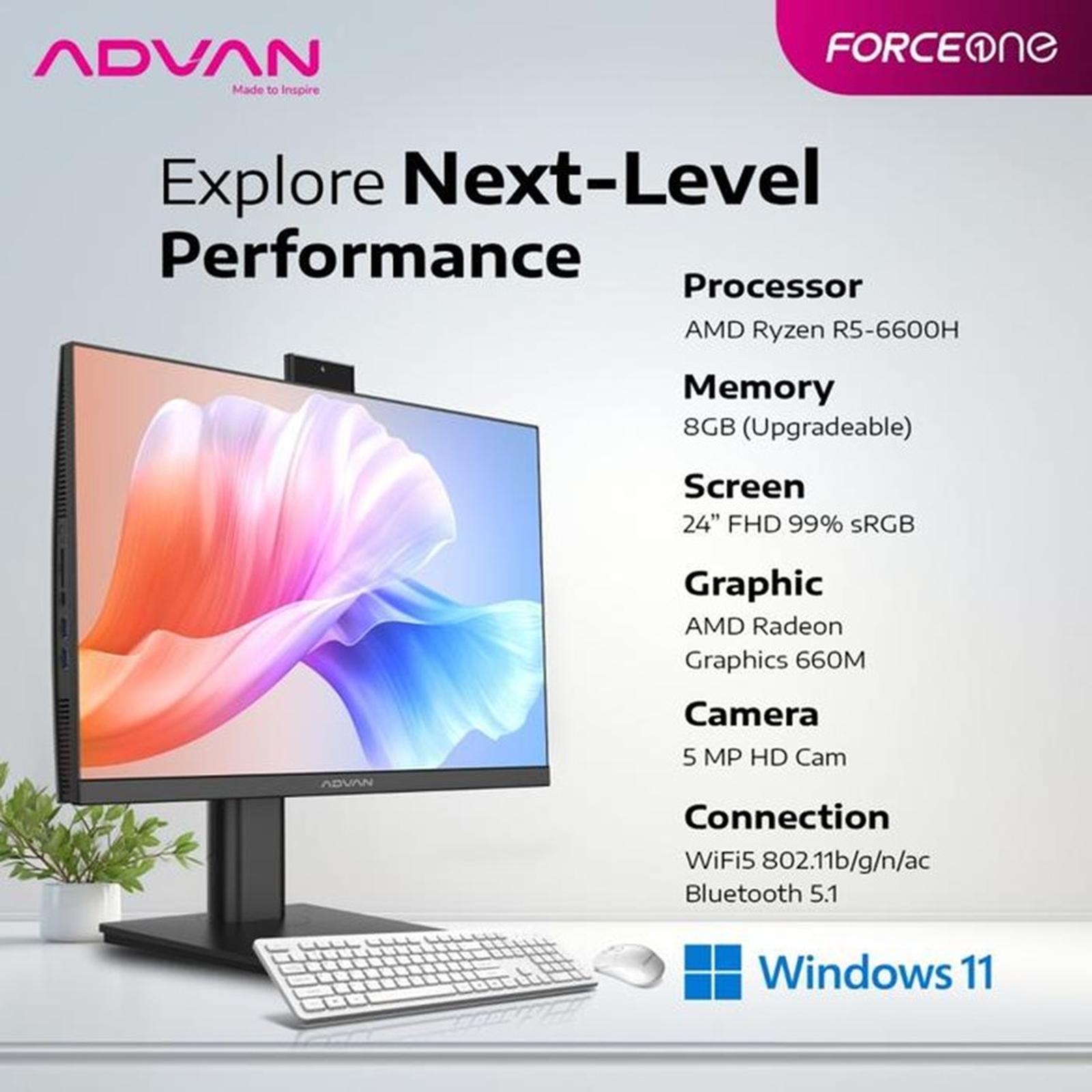 Bangga Teknologi Indonesia ADVAN Force One All-in-One PC Ryzen 5 6600H 24GB/1TB