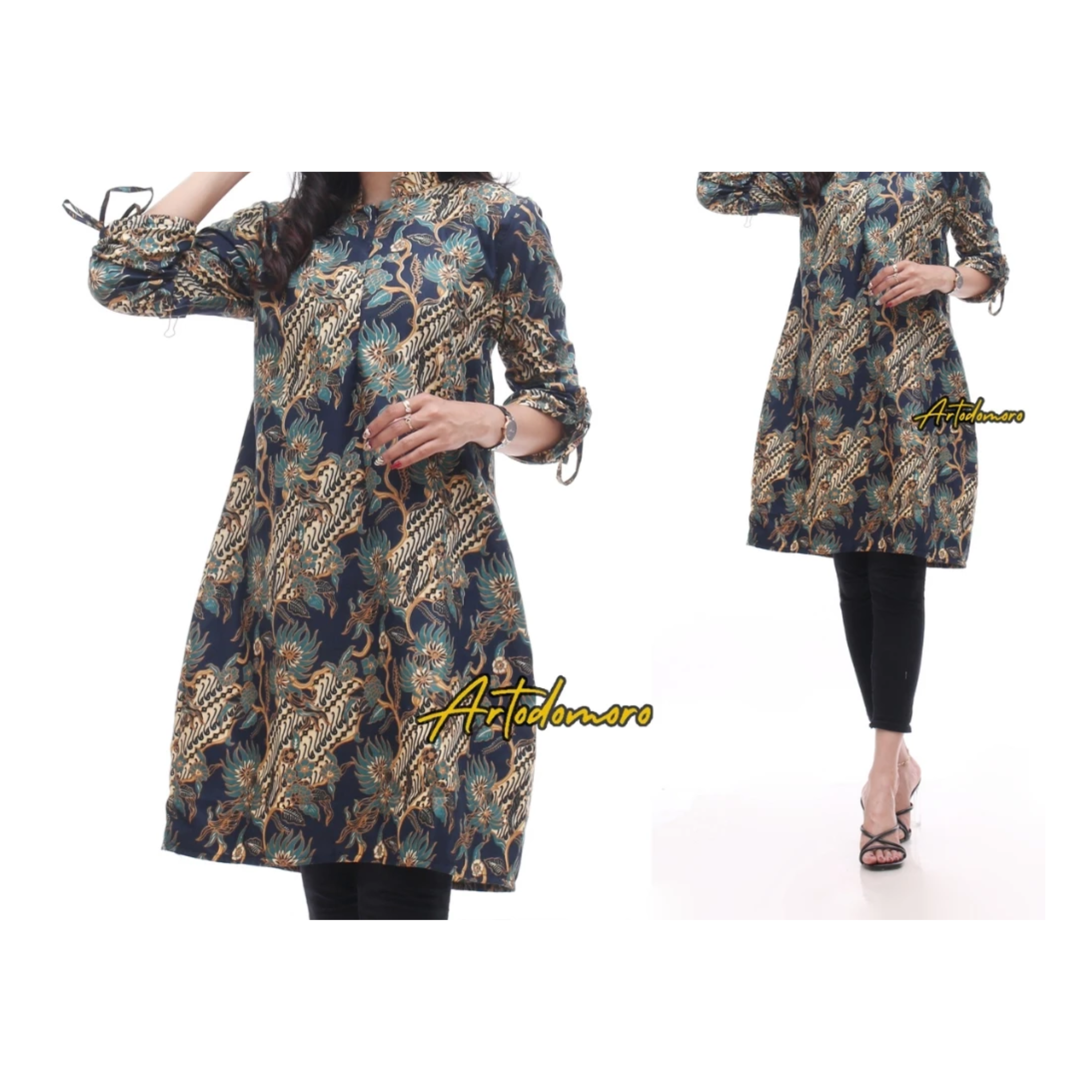  Artodomoro Tunik Batik Lengan Panjang Serut 