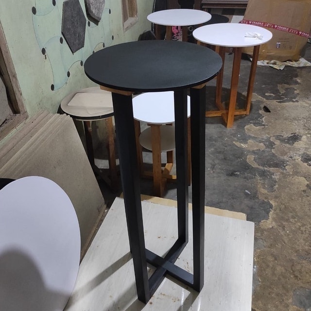 saMju Homedecor Meja Bar Minimalis Bulat Tinggi Scandinavian Japandi