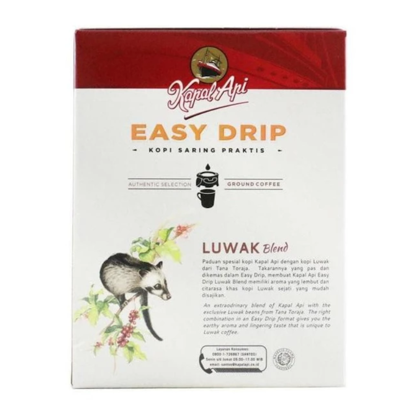 Santos Jaya Abadi Kapal Api Luwak Blend Easy Drip Coffee Box