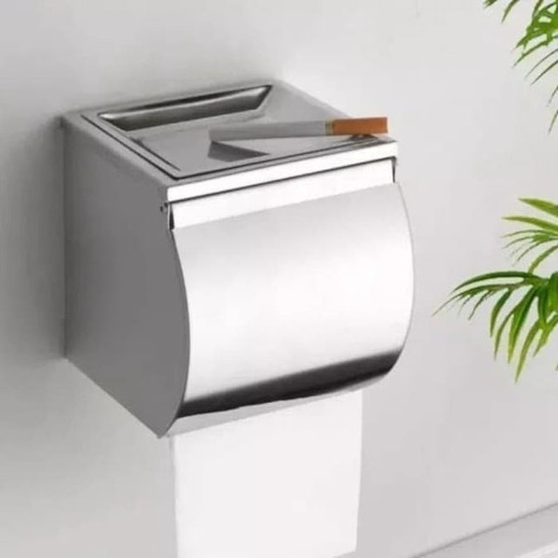 Stainless Steel Tempat Tisu Toilet Asbak 2