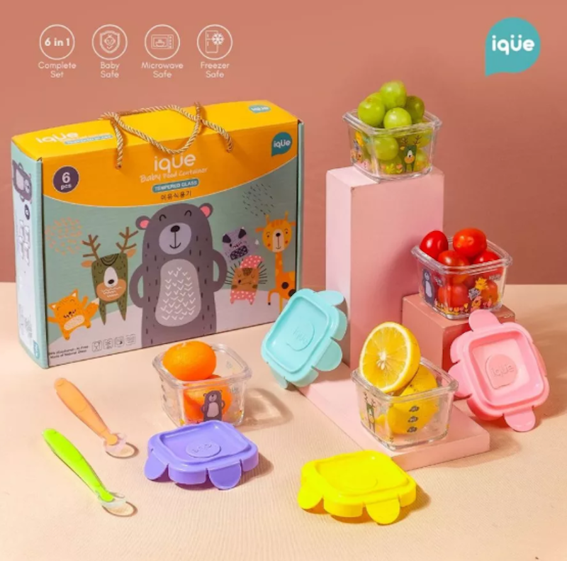 IQUE Set Tempat MPASI Kaca 6 in 1 3