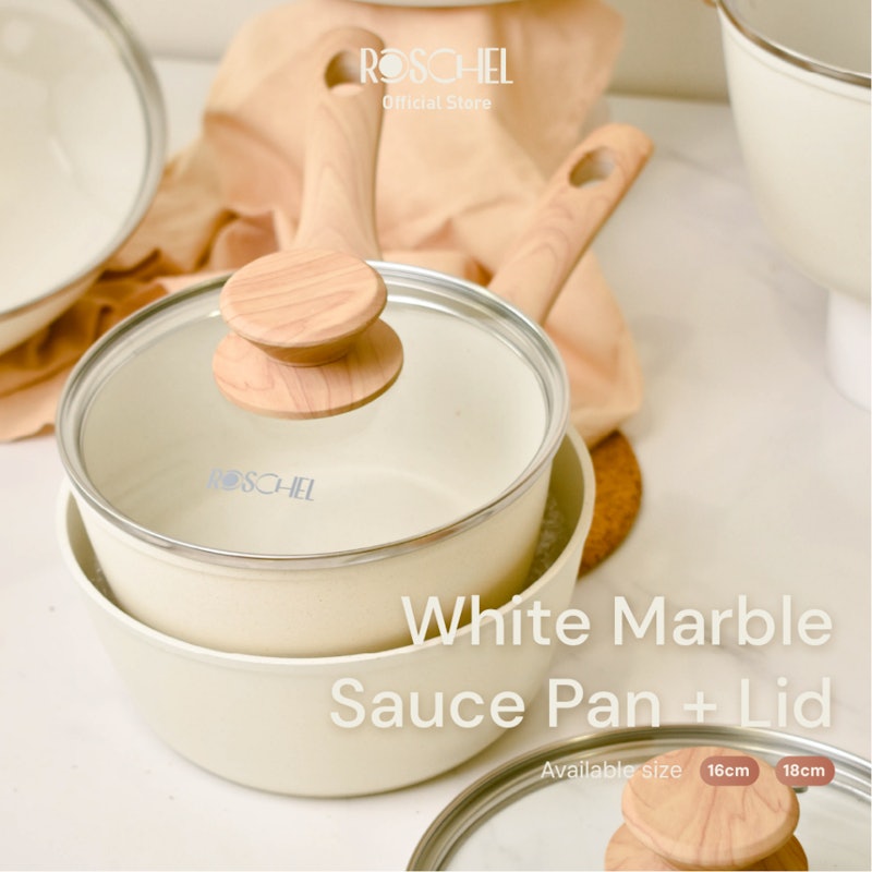 Roschel Beneta White Marble Series Sauce Pan 2