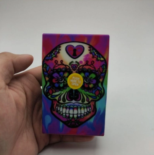  Kotak Rokok Akrilik Motif Skull