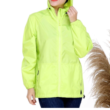  SAIBER Jaket Olahraga Lari Wanita UV Protection Windbreaker Packable