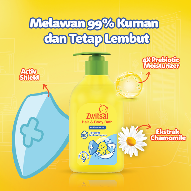 Unilever Indonesia Zwitsal Hair & Body Bath Antibacterial