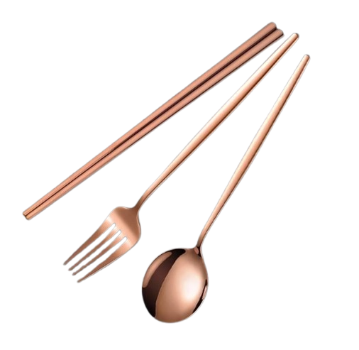 Eatkit Sendok Garpu Sumpit Stainless Rose Gold Set ｜ ST238