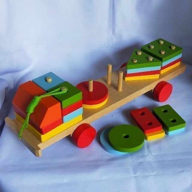 Omocha Truk Geometri Mainan Transportasi 