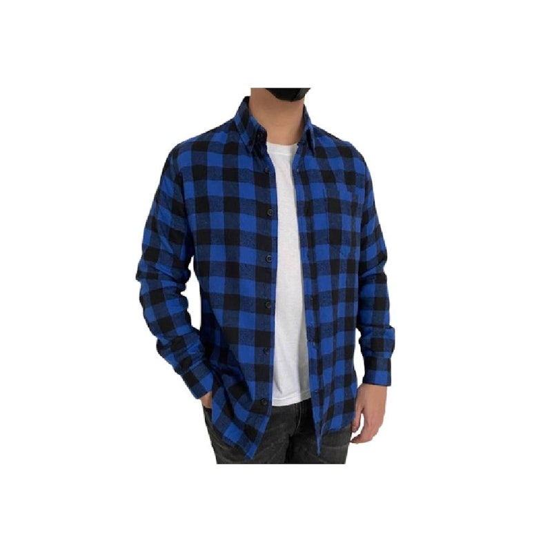 Cotton Well Long Sleeve Flannel Shirt Collection Midnight Blue 1