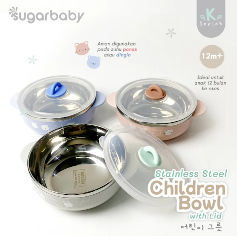 SugarBaby Stainless Steel Children Bowl with Lid 3