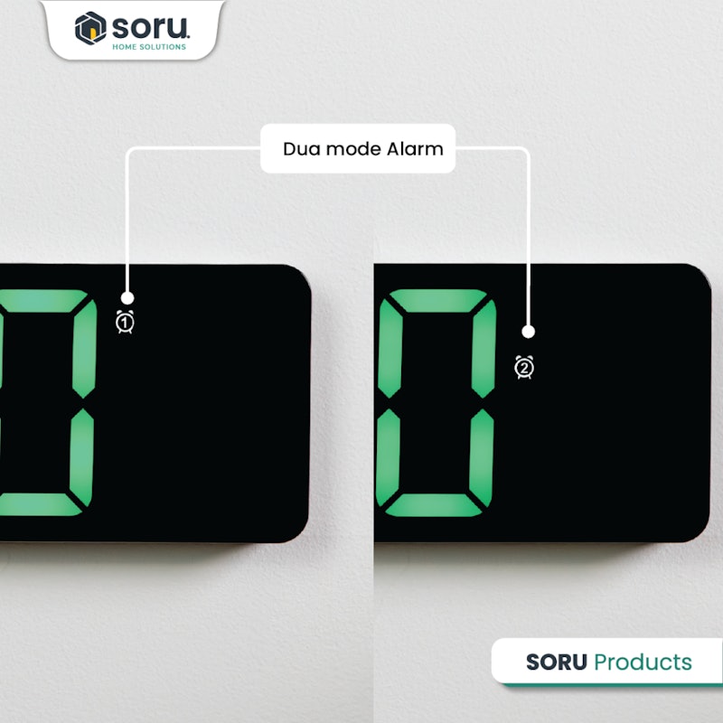 SORU Jam Dinding Digital Smart Alarm LED 3