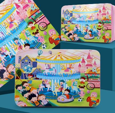  100 pcs Wooden Puzzle with Box