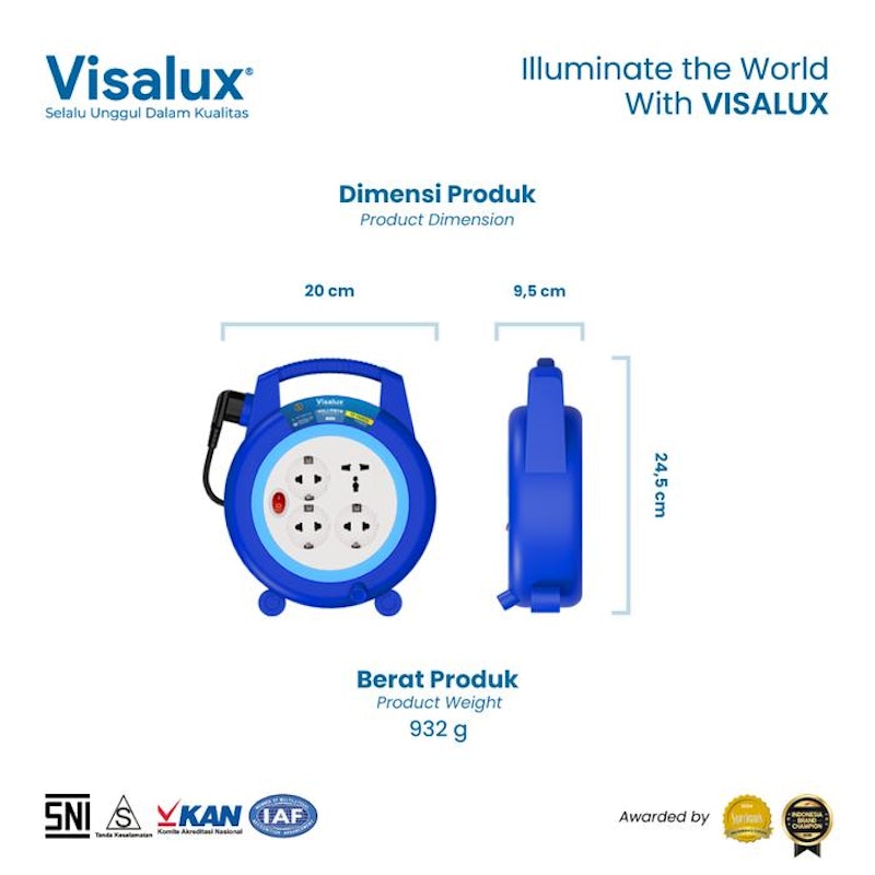 Visalux Rollmate Cord Reel with Switch 10 Yard 4