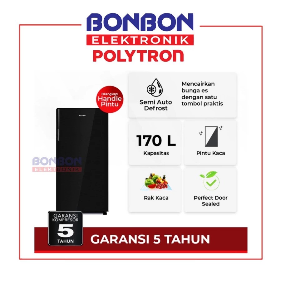 Hartono Istana Teknologi Polytron Kulkas 1 Pintu Belleza 170 Liter PRA 17DMY