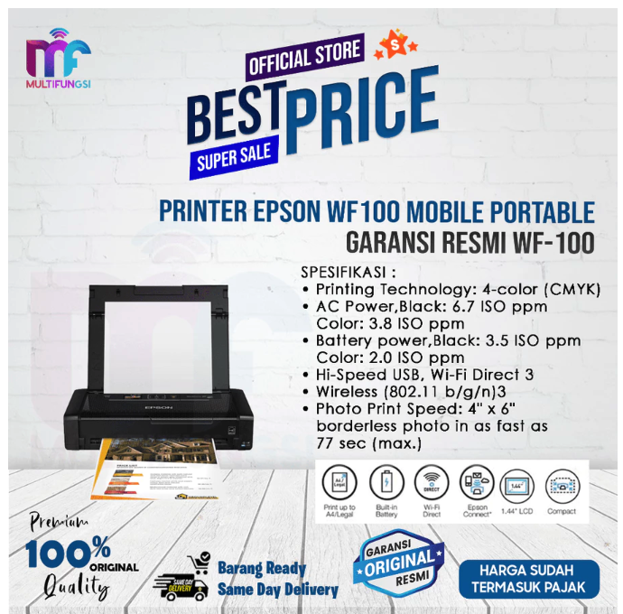 Epson Epson WorkForce Wi-Fi Inkjet Printer WF-100