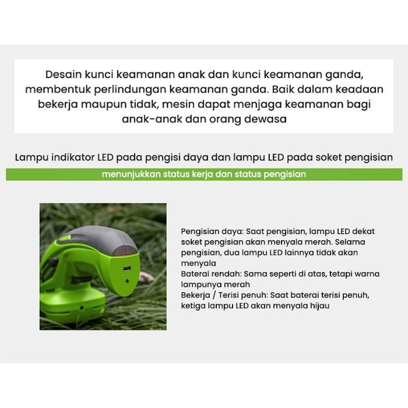 Nanwei Pemangkas Rumput dan Semak Nirkabel 4