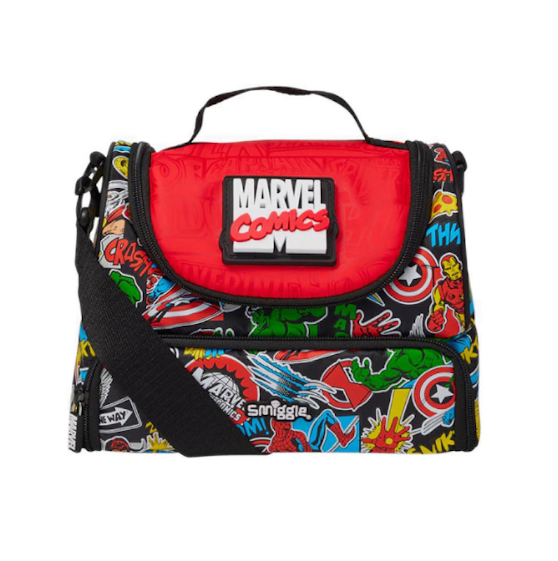 Smiggle Marvel Large Double Compartment Lunchbox with Strap 1