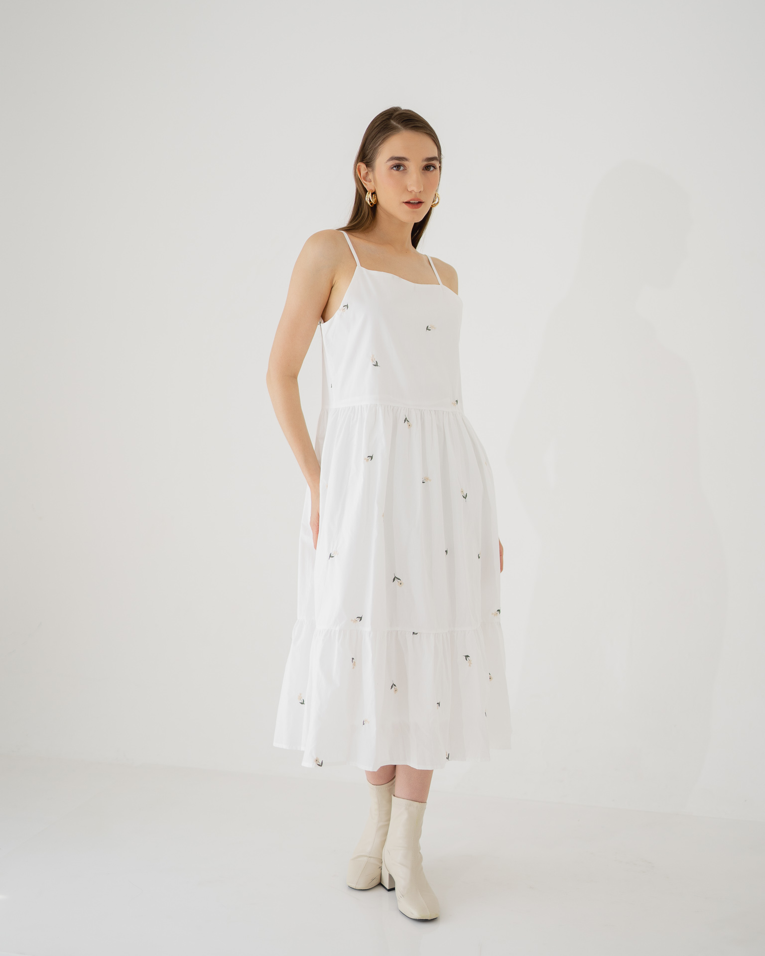 Dorothy Floral Embroidery Tiered Dress