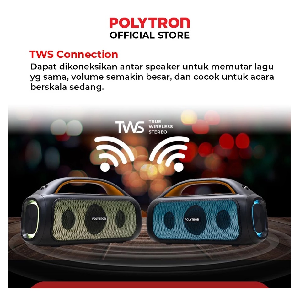 Hartono Istana Teknologi Polytron Partymax Portable Bluetooth Speaker  PPS 4PH12 