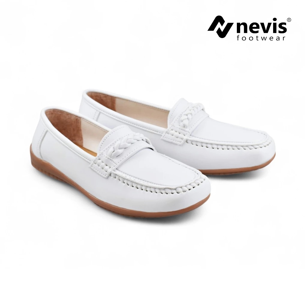 Nevis Footwear Nevis Sepatu Slip On Berlin Rampel Putih