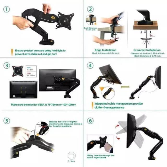 North Bayou Indonesia North Bayou Gas Spring Bracket TV NBF80