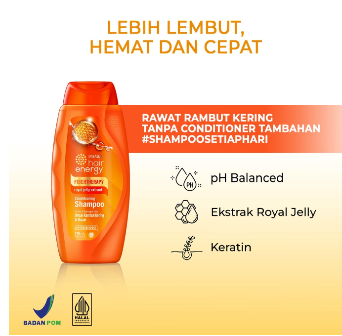 Damai Sejahtera Mulia  Makarizo Fibertherapy Conditioning Shampoo With Royal Jelly Extract