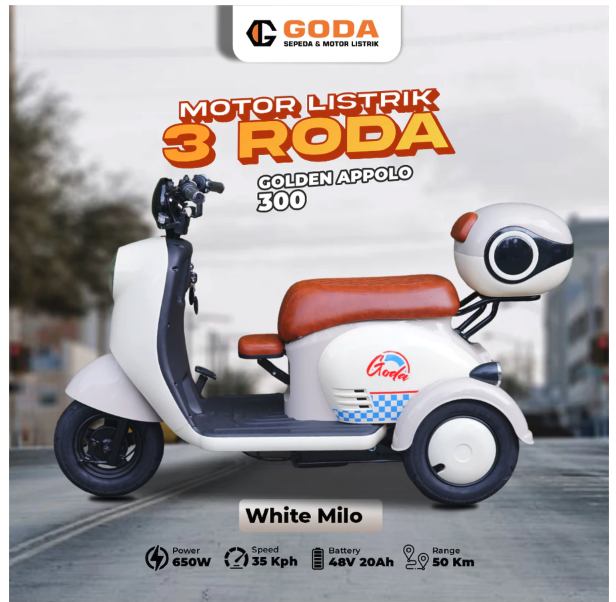 Goda Technology Group Goda Sepeda Listrik Roda 3 Golden Apollo 300