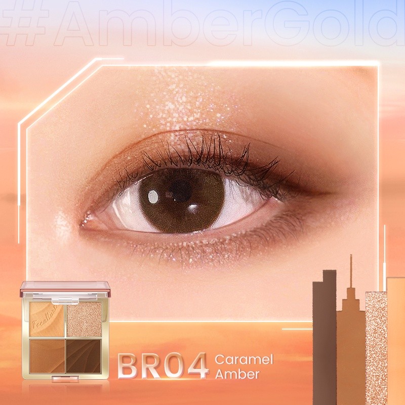 FCL Internasional Indonesia FOCALLURE #AmberGold Streamer City Amber Eyeshadow Palette BR04