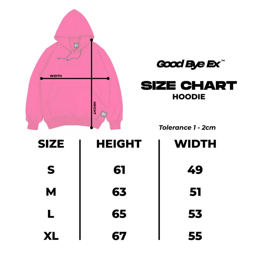 Good Bye Ex  Hoodie Icon Embos Pink