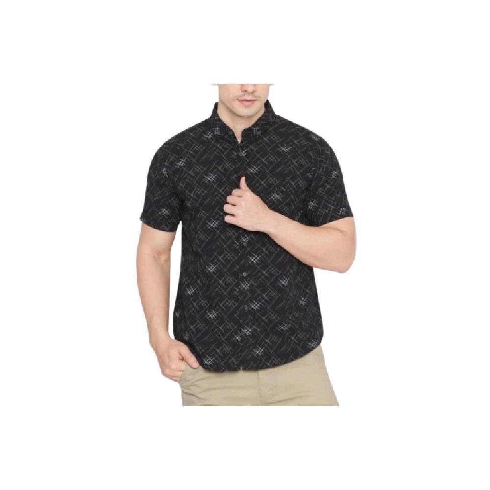 Code Male Kemeja Pria Pendek Motif Abstract Slim Fit ｜ Art1306