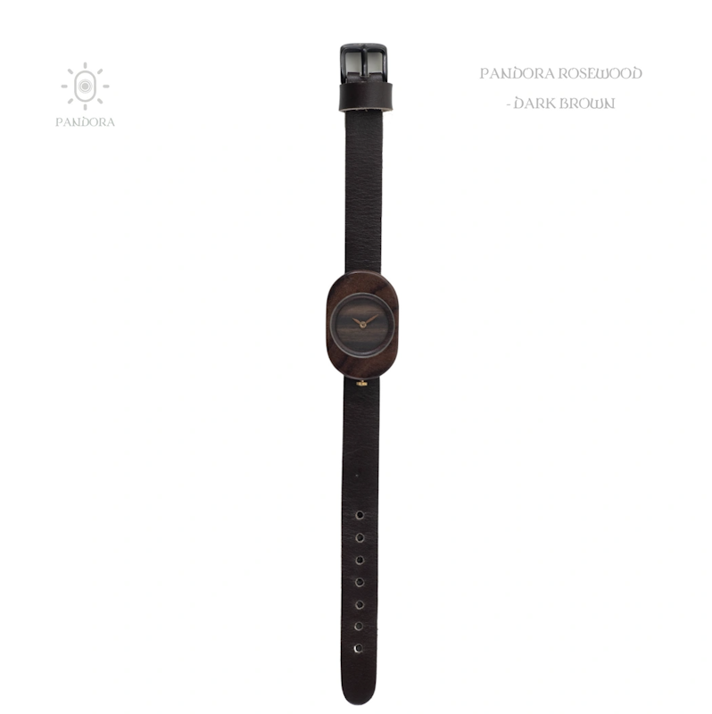 Jam Tangan Kayu Pandora Rosewood - Dark Brown 3