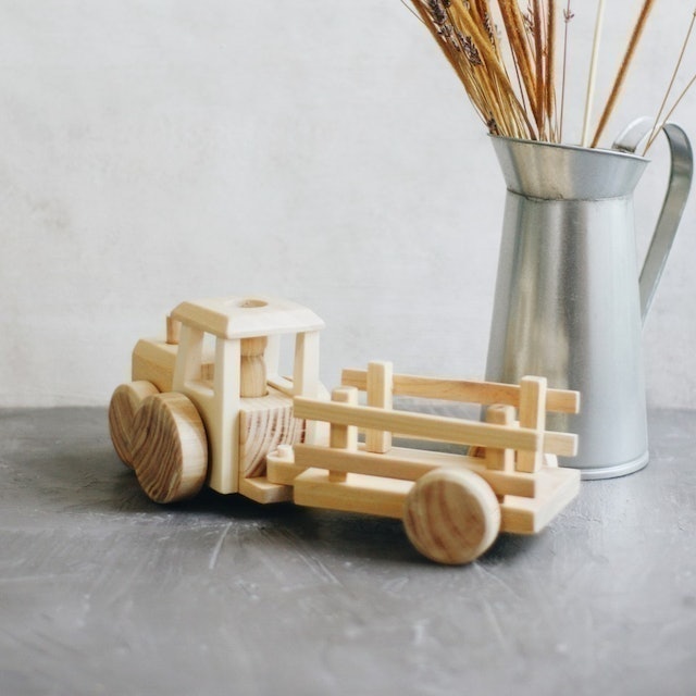  Lettering and Life Wooden Tractor Wagon with Peg Doll