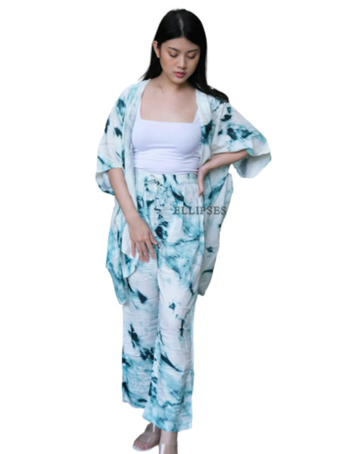 ELLIPSES.INC  Set Cardigan Tie Dye