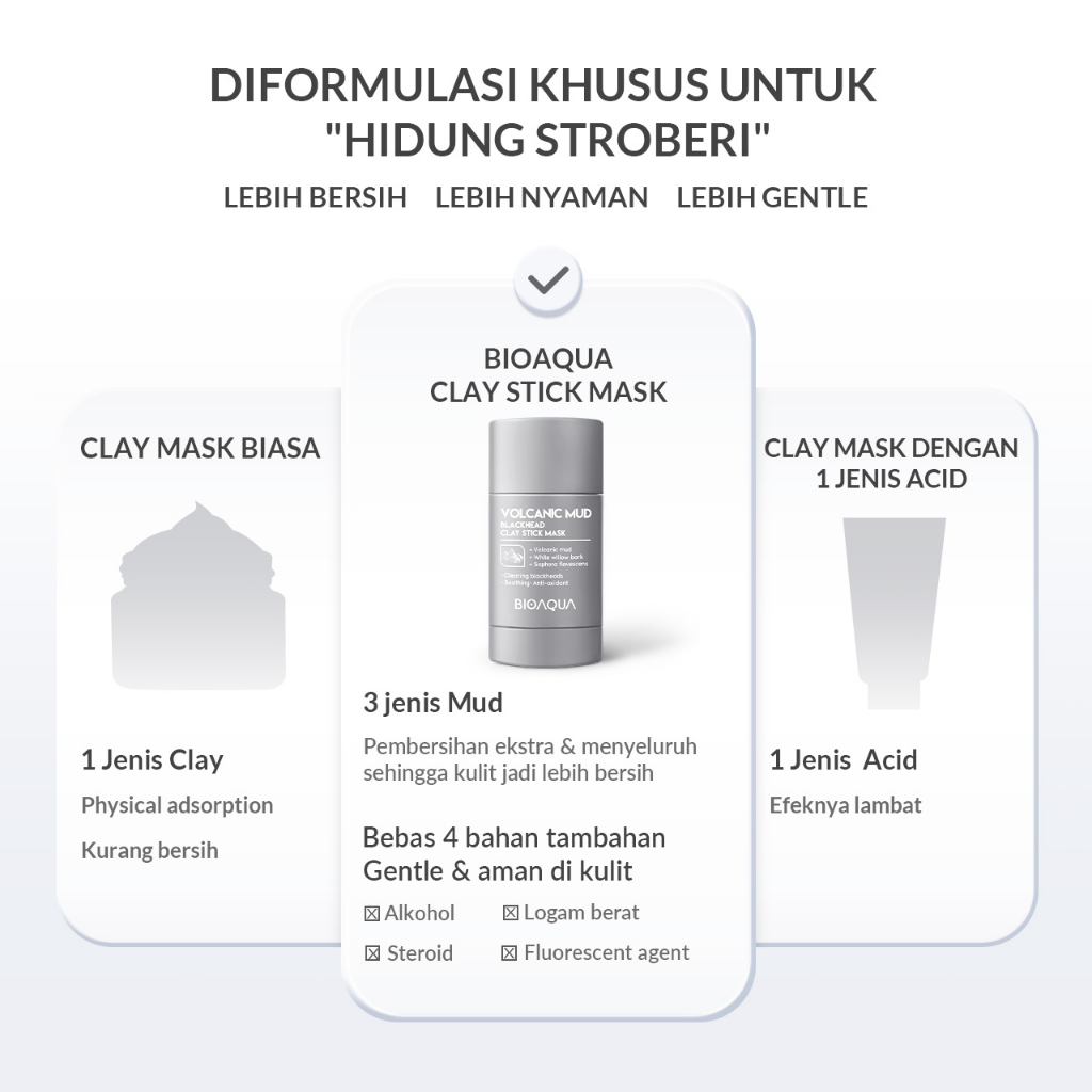  Bioaqua Volcanic Mud Blackhead Clay Stick Mask 