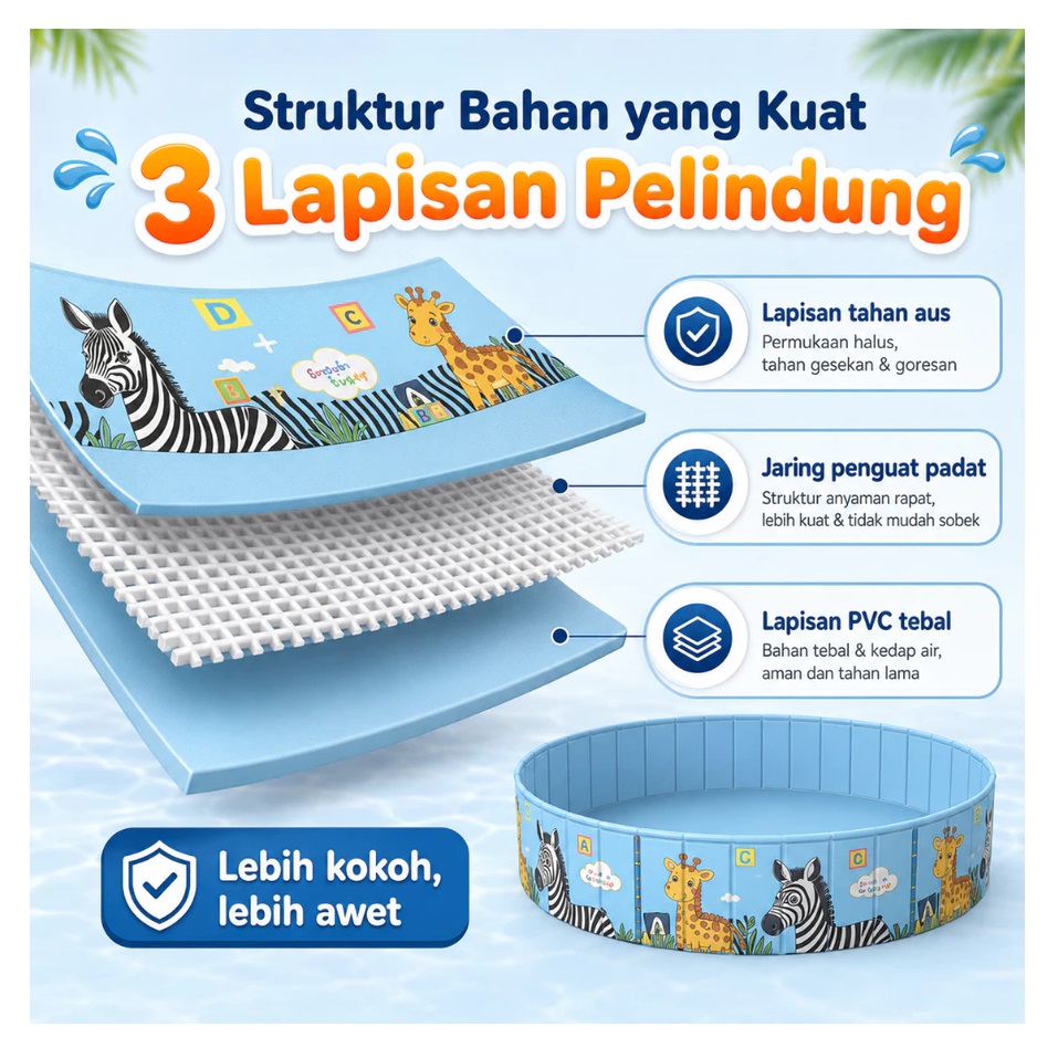 PlayPark Kolam Renang Lipat 2-in-1 160 cm 4