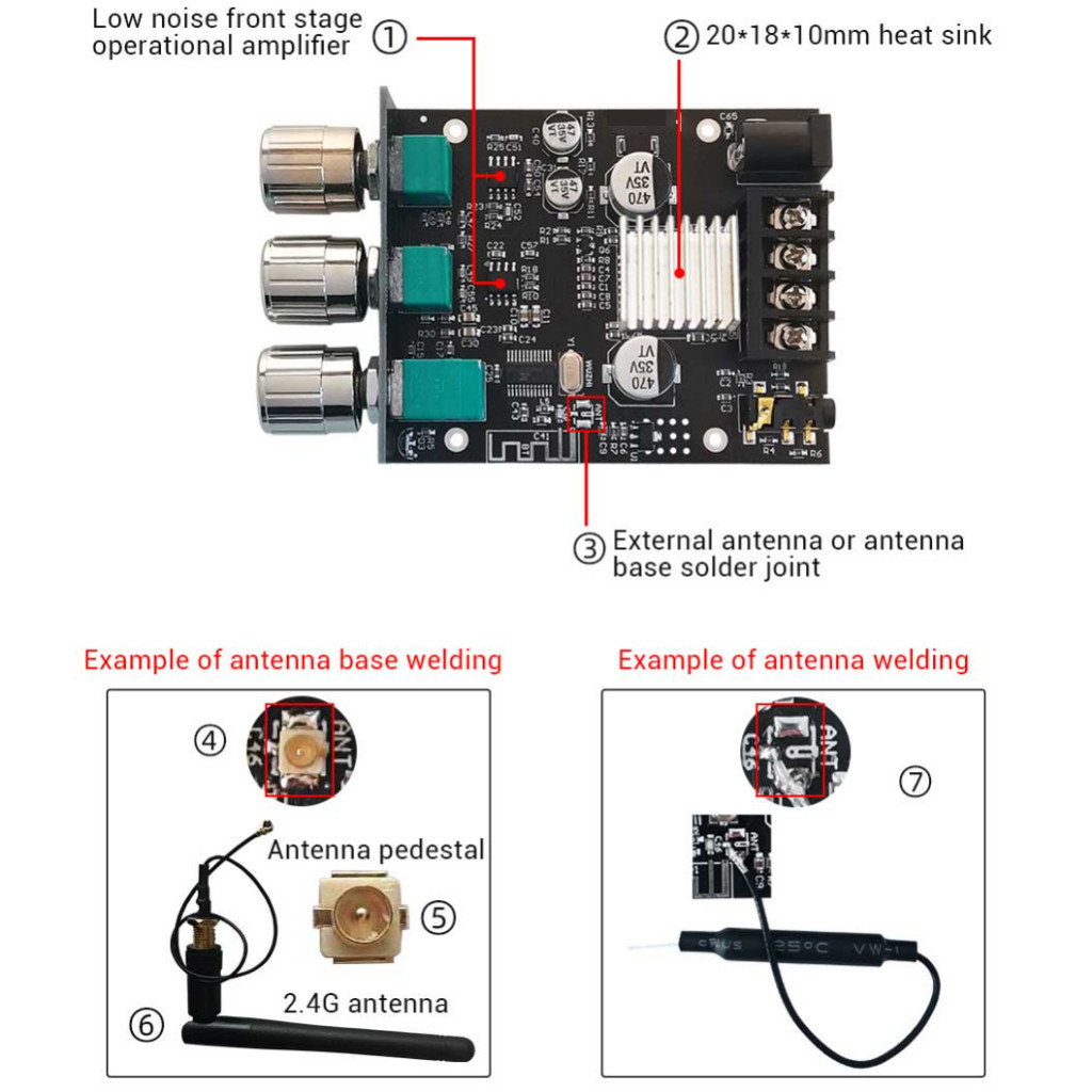Qingdao Wuzhi Intelligent Technology Wuzhi Audio Bluetooth Audio Amplifier Module ZK-502MT