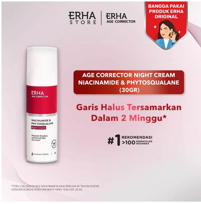 Erha Clinic Indonesia ERHA Age Corrector Niacinamide & Phytosqualane Night Cream
