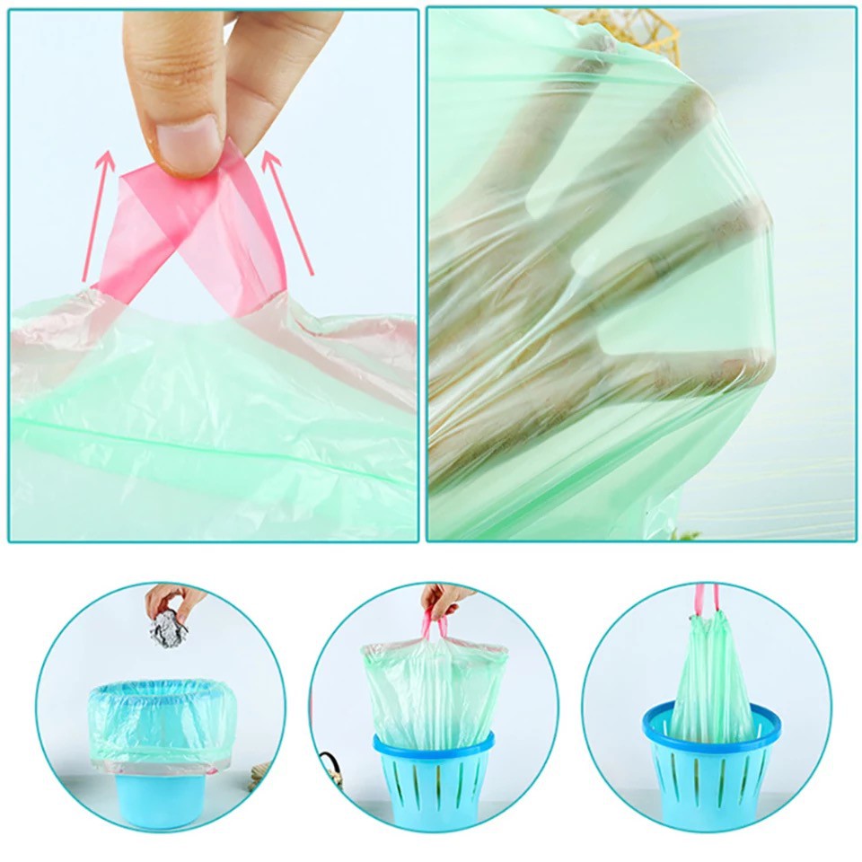  Kantong Sampah Gulung Tali Serut Isi 15 Pcs