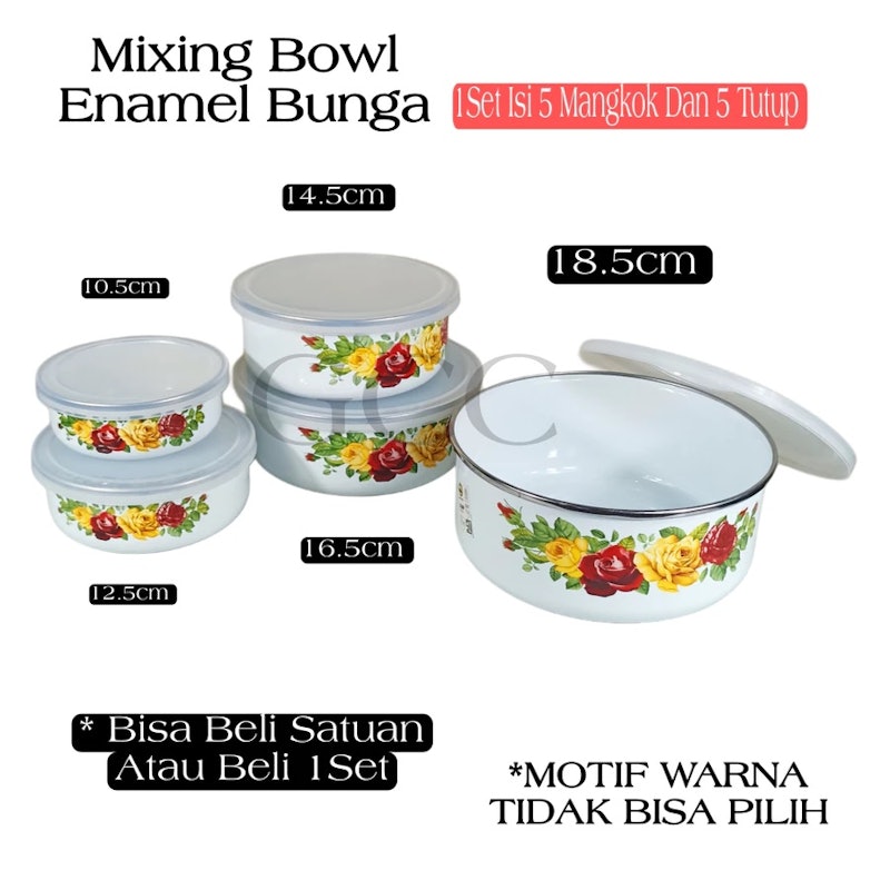 Maspion Mangkok Jadul Enamel Motif Bunga 2