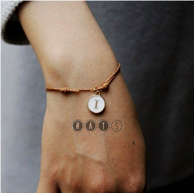 Nats Living Gelang Tali Waterproof 1 Huruf Inisial A-Z