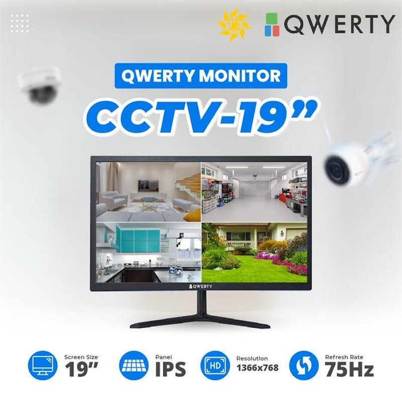 Qwerty LED Monitor Office 19" IPS HD 2