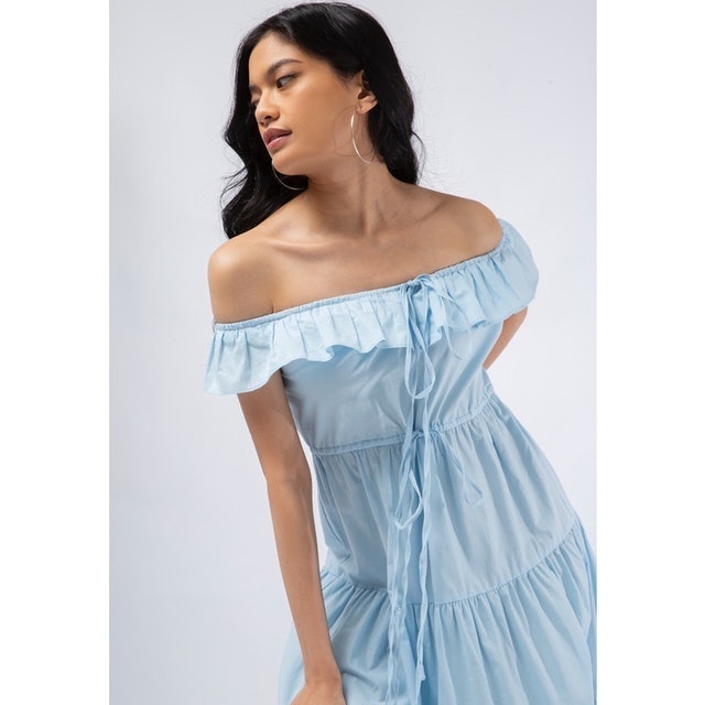 Colorbox Cold Shoulder Maxi Dress