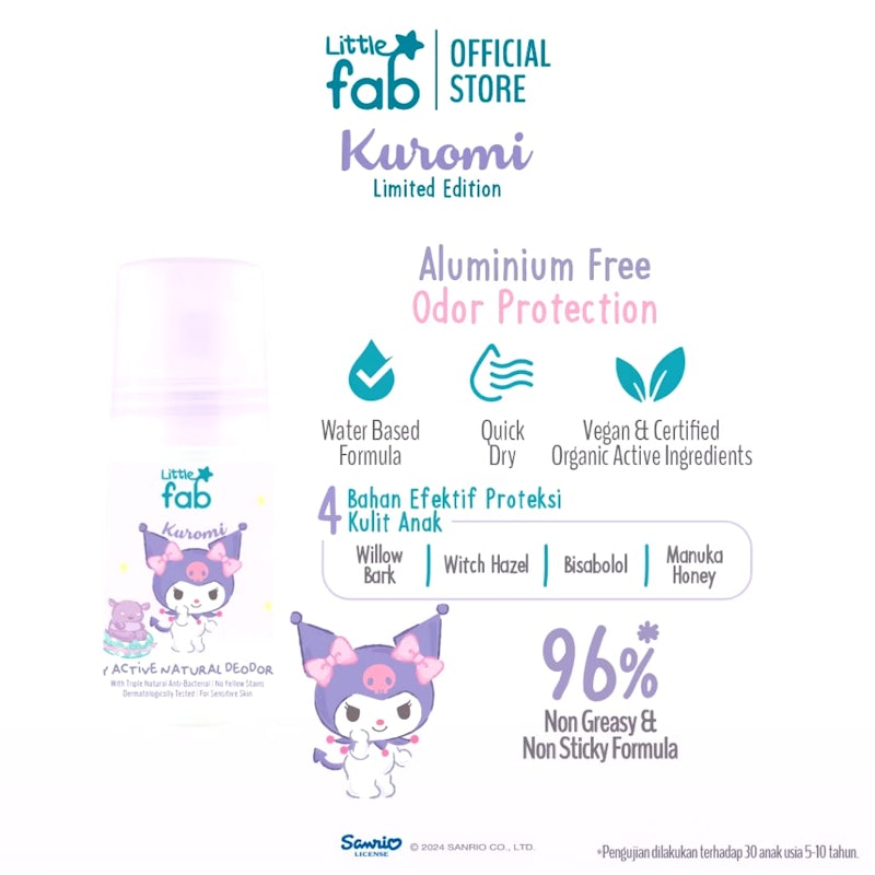Little Fab Kids Daily Active Natural Deodorant Kuromi 2